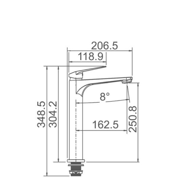 EC102ABN Brushed Nickel Basin Mixer