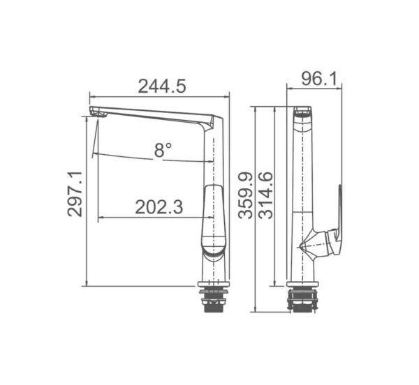EC103BK Black Sink Mixer
