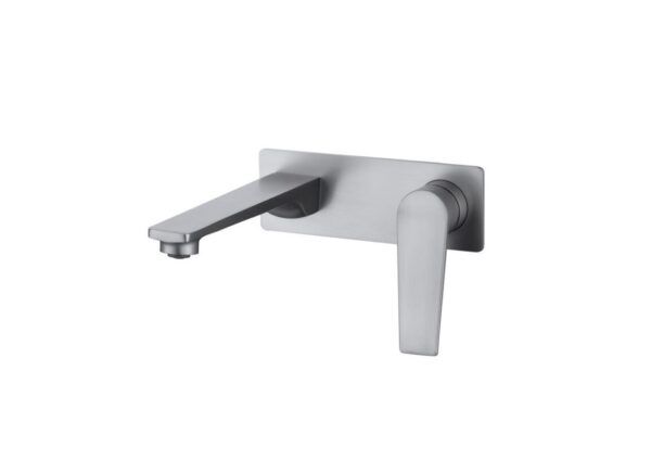 EC107BN Brushed Nickel Round Wall Basin/ Bath Mixer Spout Set