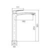 EC502MK-1 EC502MK Black Square Tall Basin Mixer