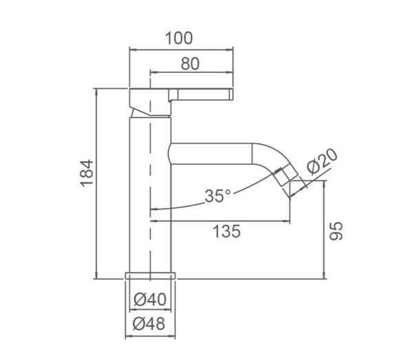 EC6501MK Matte Black Round Basin Mixer