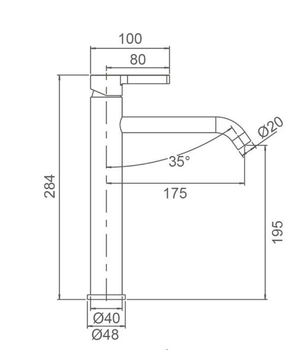 EC6502MK Matte Black Round Tall Basin Mixer