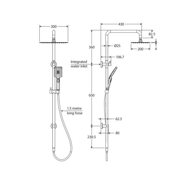 FNZ455116UB Urban Brass Twin Shower Rail