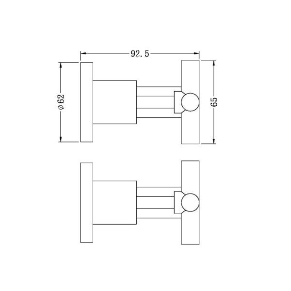 NRO01609MB Matte Black X Plus Wall Tops Assembly