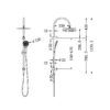 NRO21905HGM Gun Metal Twin Shower Rail with Air Shower II