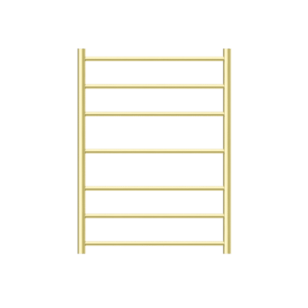 NRO90002HBG 240Volt Straight Brushed Gold Heated Towel Rail Round 600X800mm