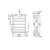 NRO90002HGR 240Volt Straight Graphite Heated Towel Rail Round 600x800mm