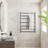 NRO90002HGR 240Volt Straight Graphite Heated Towel Rail Round 600x800mm