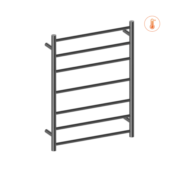NRO90002HGR 240Volt Straight Graphite Heated Towel Rail Round 600x800mm
