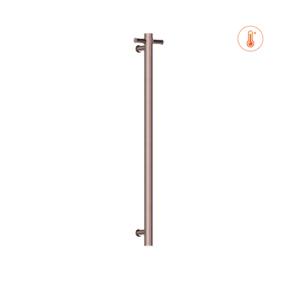NROV900HBZ 12V Vertical Bar Brushed Bronze Heated Towel Rail Round 900mm