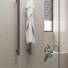 NROV900HGR 12V Vertical Bar Graphite Heated Towel Rail Round 900mm
