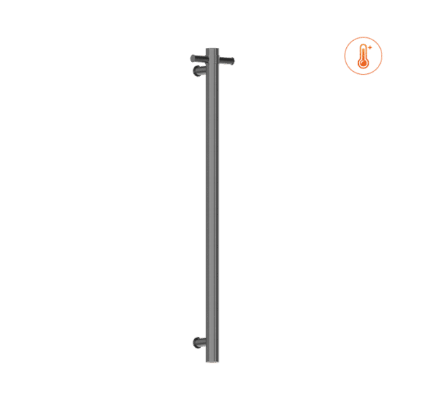 NROV900HGR 12V Vertical Bar Graphite Heated Towel Rail Round 900mm