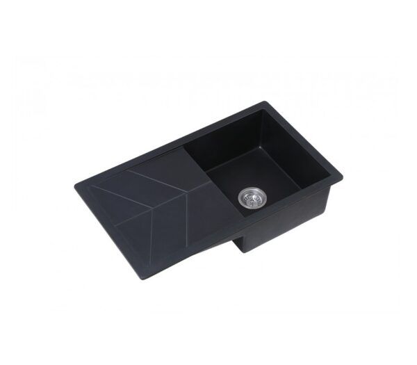 OSBL22 Black Single Bowl Kitchen Sink 860x500x230mm
