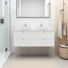 18-1500 BV18WH-1500W Extra Deep Matt White Wall Hung Vanity - 1500x520mm - Clearance