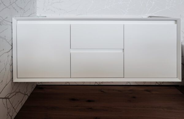 BV08WH-1200W Extra Deep Matt White Wall Hung Vanity - 1200x520mm - Clearance