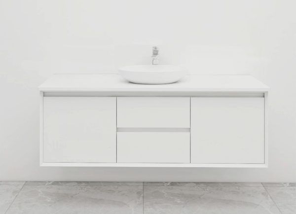 BV08WH-1500W Extra Deep Matt White Wall Hung Vanity - 1500x520mm - Clearance