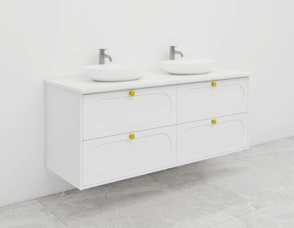 BV18WH-1500W Extra Deep Matt White Wall Hung Vanity - 1500x520mm - Clearance