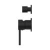 4353453453 NR 2508-11E-MB Matt Black Round Pin Handle Shower Mixer with Divertor