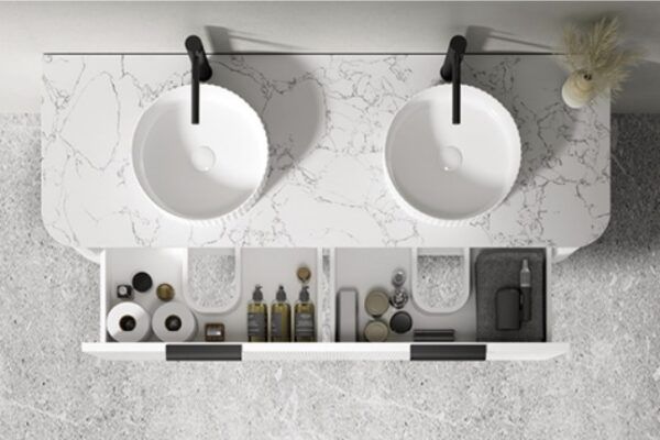 EC 1500 Curved Wall Hung Vanity - 1500Lx500Wx450Hmm