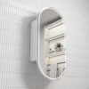 Beau-Monde-LED-Matte-white-2-860×860 AU Matt White Frameless Oval LED Mirror Cabinet 450x900mm