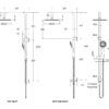 FNZ S SHOWER TOP B SPEC FZ Chrome Round Multi Function Shower Rail - Top or Bottom Inlet