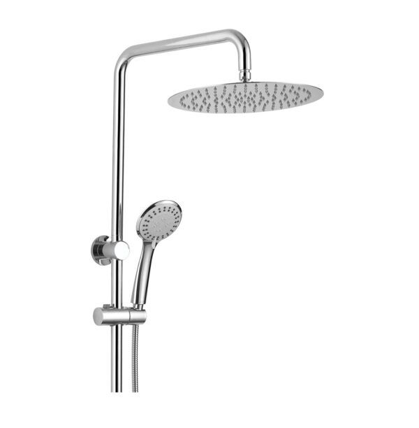 FZ Chrome Round Multi Function Shower Rail - Top or Bottom Inlet