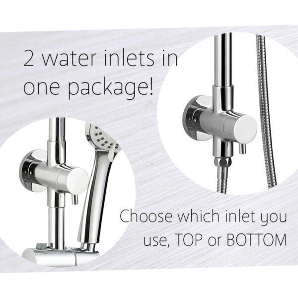FZ Chrome Round Multi Function Shower Rail - Top or Bottom Inlet