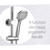 FNZSS4 FZ Chrome Round Multi Function Shower Rail - Top or Bottom Inlet