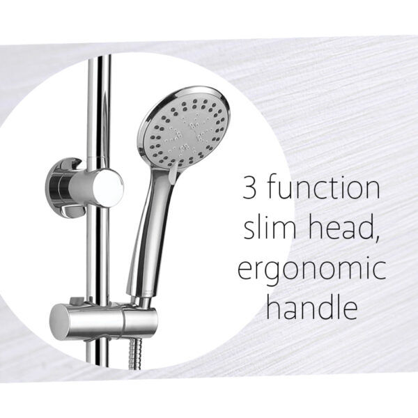FZ Chrome Round Multi Function Shower Rail - Top or Bottom Inlet