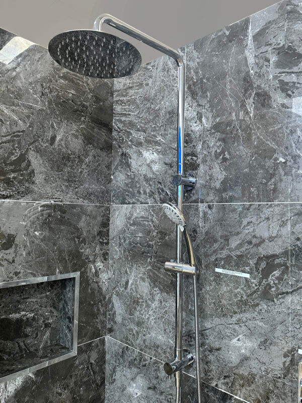 FZ Chrome Round Multi Function Shower Rail - Top or Bottom Inlet