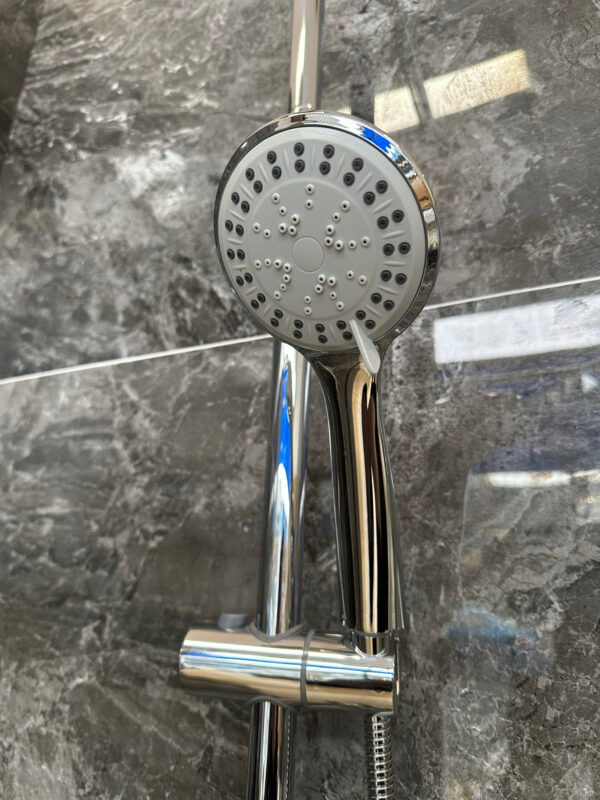 FZ Chrome Round Multi Function Shower Rail - Top or Bottom Inlet