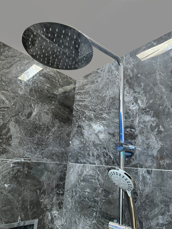 FZ Chrome Round Multi Function Shower Rail - Top or Bottom Inlet