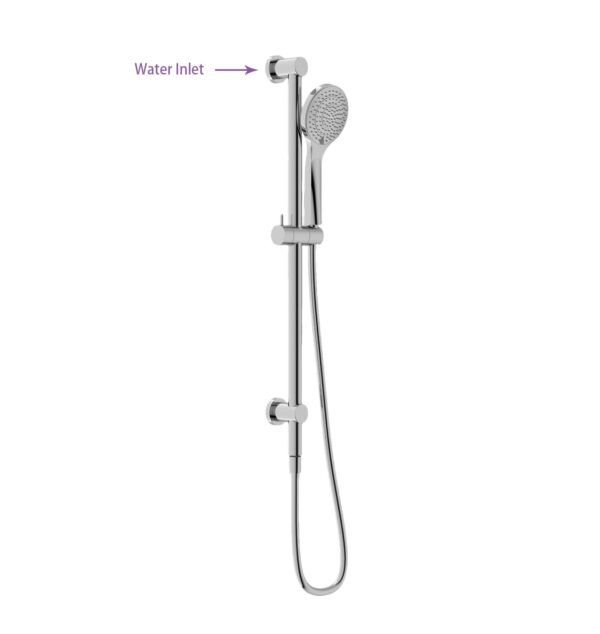NR2195 Chrome Built-in Top Water Inlet Shower Rail