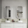 Vienna-LED-Matte-white-4-1 AU Matt White Frameless Rectangle LED Mirror Cabinet 450x900mm