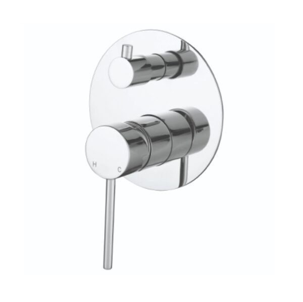 ASL-70DS-CH Chrome Round Pin Handle Shower Mixer with Divertor