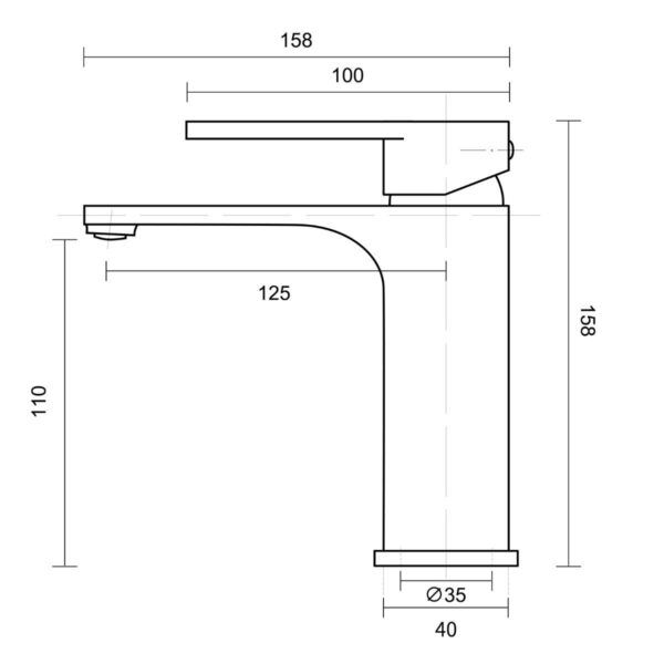 TS Basin Mixer I-0222 CH Chrome Square Basin Mixer