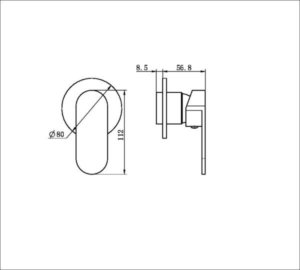NR 3013-11D-MB Matt Black Shower Mixer