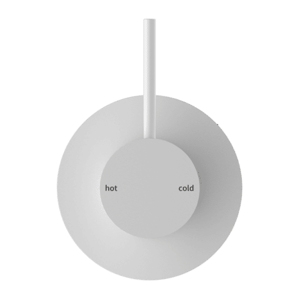 NR 2219-11-UP Matt White Round Shower Mixer (80mm Plate)