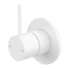 NR 2219-11-UP Matt White Round Shower Mixer (80mm Plate)
