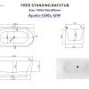 APOLLO-1500L-GW (1) Apollo 1500mm Left Corner Gloss White Freestanding Bath (Central Waste Location)