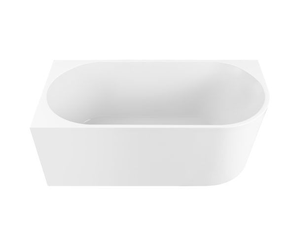 Apollo 1500mm Left Corner Gloss White Freestanding Bath (Central Waste Location)