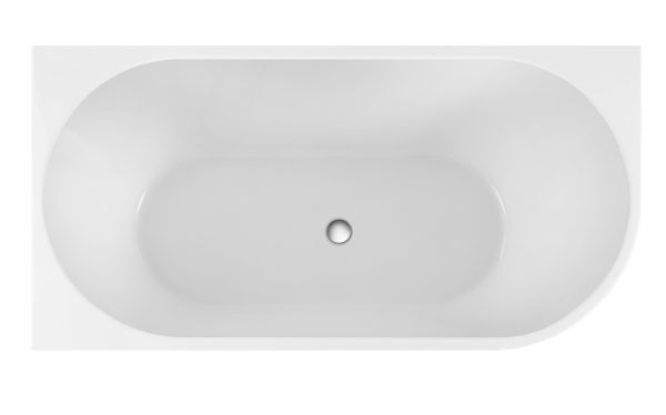 Apollo 1500mm Left Corner Gloss White Freestanding Bath (Central Waste Location)