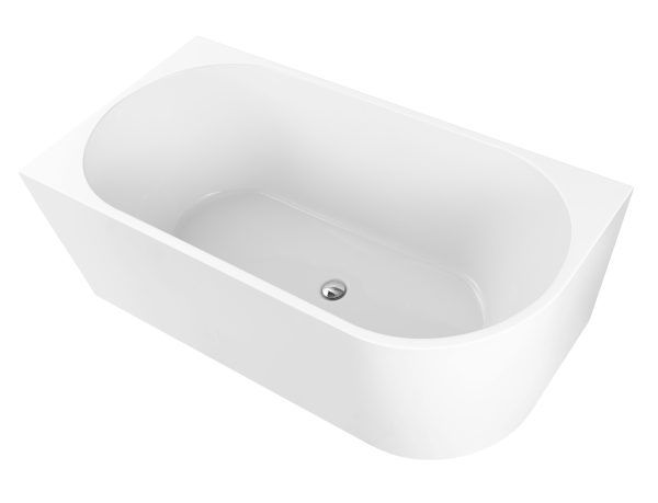 Apollo 1500mm Left Corner Gloss White Freestanding Bath (Central Waste Location)