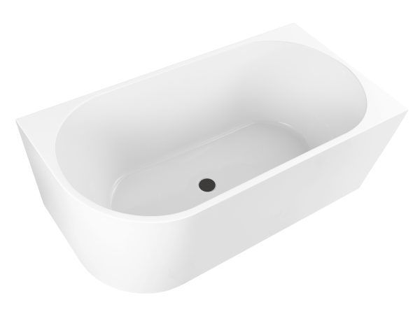 Apollo 1500mm Right Corner Gloss White Freestanding Bath (Central Waste Location)