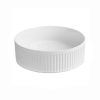 MBS-F-3535-MW 2 MBS Fluted 3535MW Matte White Ceramic Basin 360x360x120mm