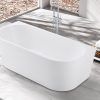 Milan 1500mm Back to Wall Gloss White Freestanding Bath (Central Waste Location)
