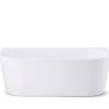 Milan 1500mm Back to Wall Gloss White Freestanding Bath (Central Waste Location)