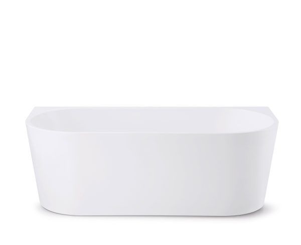 Milan 1500mm Back to Wall Gloss White Freestanding Bath (Central Waste Location)