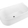 Nova 1500mm Right Corner Fluted Matt White Freestanding Bath