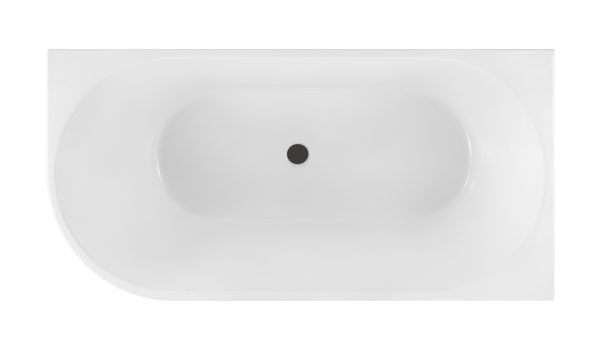 Nova 1500mm Right Corner Fluted Matt White Freestanding Bath